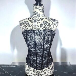 WONDALAND by SECTOR 8 Black & Silver Corset - XLarge